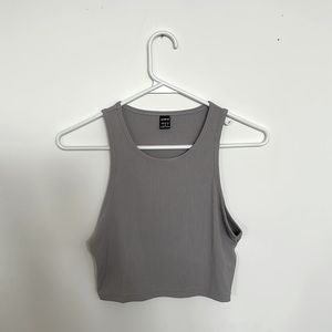 Grey rubbed crop top